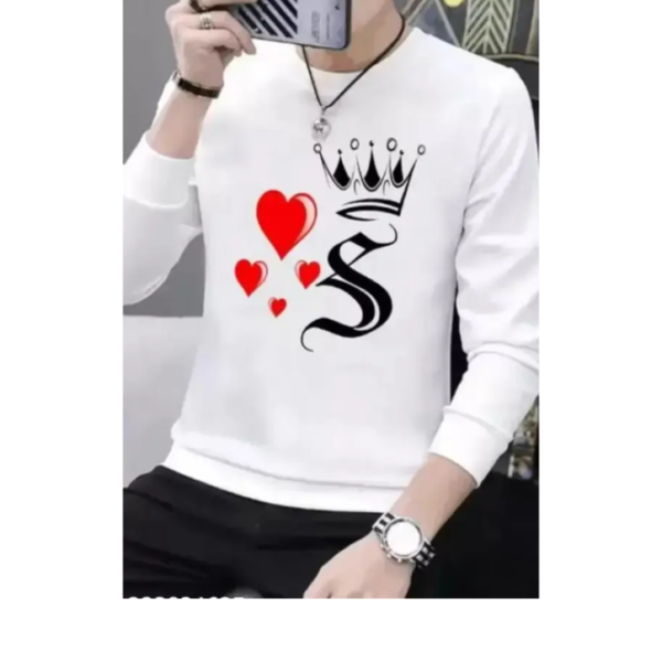 Men Printed Round Neck Polyester White T-Shirt