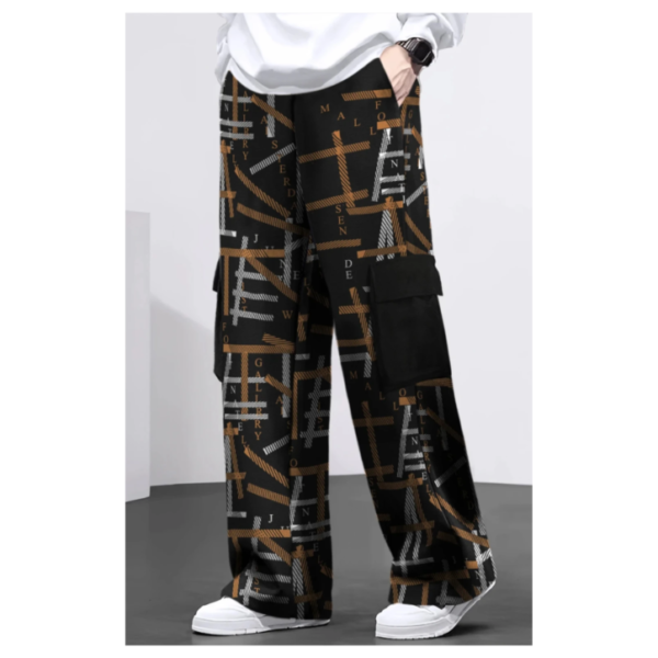 Men Printed Black Track pants